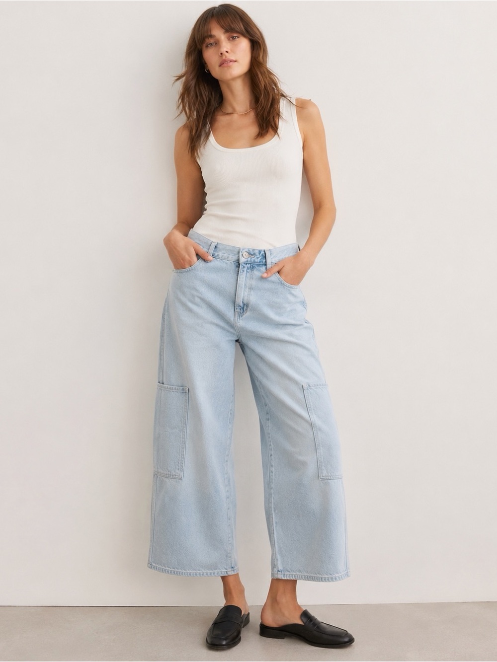 Levi’s Woman Light Wash Denim High Rise Wide Leg Crop Jeans US9 Classic Boho